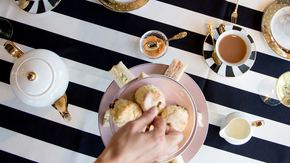 high tea table setting