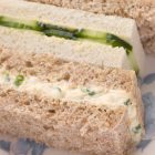 finger sandwiches Egg mayo with watercress and cream cheese