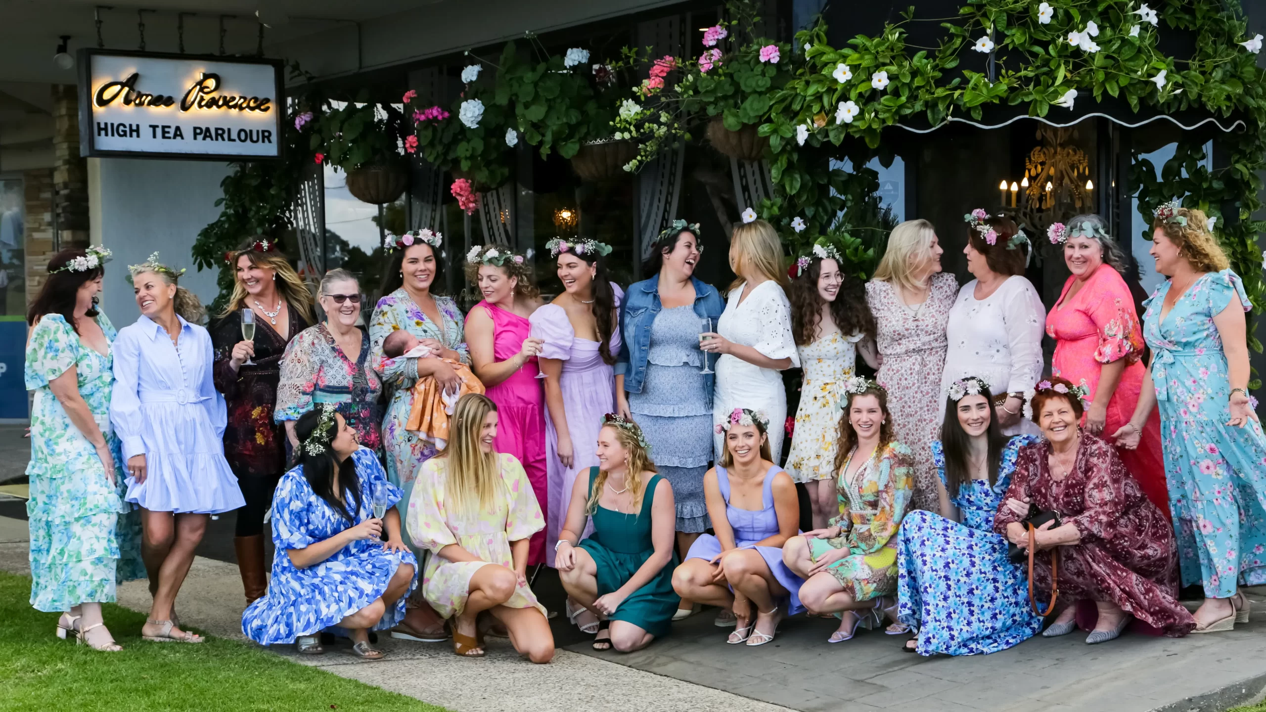 a group of ladies celebrating bridal shower celebration on the sunshine coast at Aimee Provence